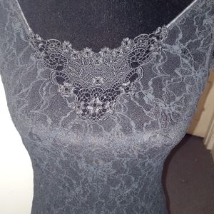 Cinema Black Lace Sleeveless Low Back Bodysuit